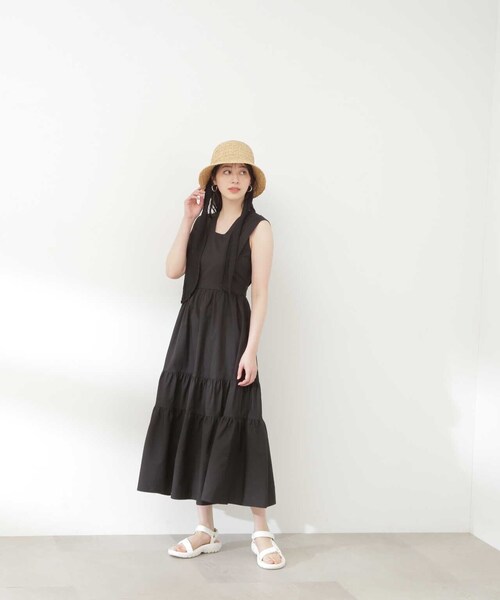 N.(N. Natural Beauty Basic)(エヌエヌナチュラルビューティーベーシック)の「【S Size Line】◆ティアードギャザーワンピース(ワンピース・レディース・ブラック/グレー/クリーム・SMALL/MEDIUM)」の19枚目の写真
