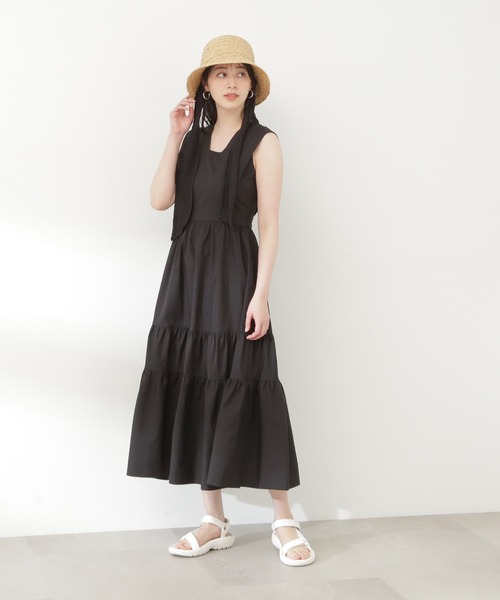 N.(N. Natural Beauty Basic)(エヌエヌナチュラルビューティーベーシック)の「【S Size Line】◆ティアードギャザーワンピース(ワンピース・レディース・ブラック/グレー/クリーム・SMALL/MEDIUM)」の5枚目の写真