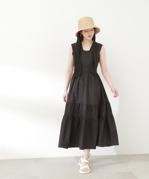 N.(N. Natural Beauty Basic)(エヌエヌナチュラルビューティーベーシック)の「【S Size Line】◆ティアードギャザーワンピース(ワンピース・レディース・ブラック/グレー/クリーム・SMALL/MEDIUM)」の6枚目の写真