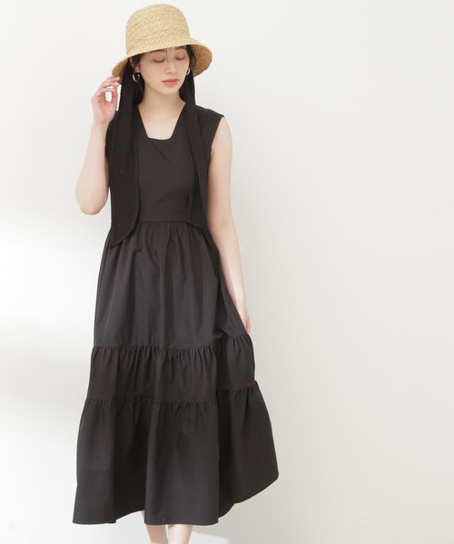 N.(N. Natural Beauty Basic)(エヌエヌナチュラルビューティーベーシック)の「【S Size Line】◆ティアードギャザーワンピース(ワンピース・レディース・ブラック/グレー/クリーム・SMALL/MEDIUM)」の4枚目の写真
