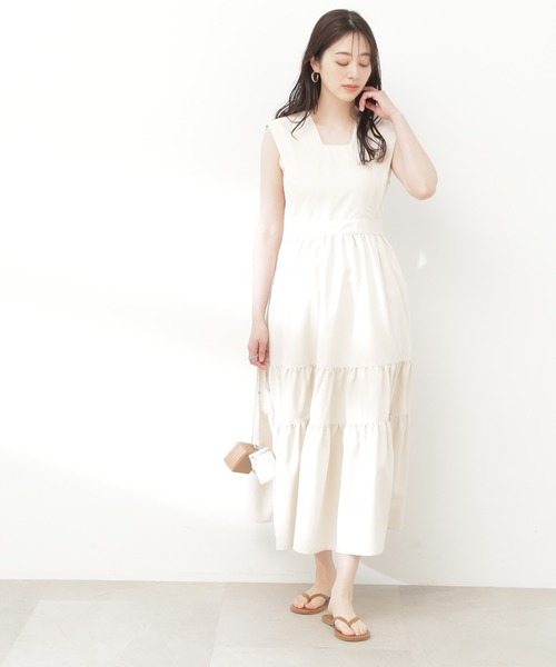 N.(N. Natural Beauty Basic)(エヌエヌナチュラルビューティーベーシック)の「【S Size Line】◆ティアードギャザーワンピース(ワンピース・レディース・ブラック/グレー/クリーム・SMALL/MEDIUM)」の12枚目の写真