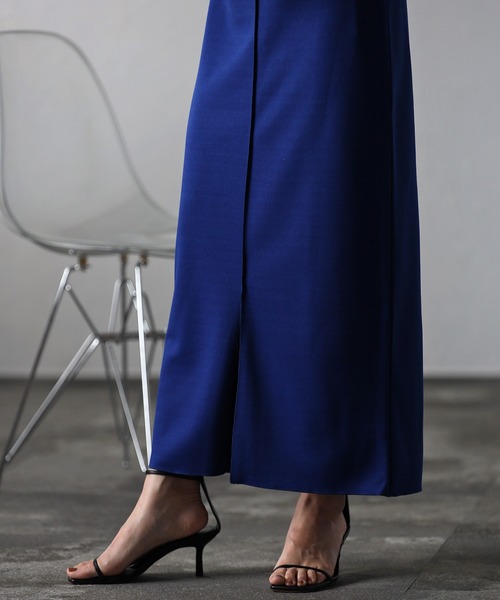 Bonjour Sagan（ボンジュールサガン）の「フロントシームスリットスカート（スカート・レディース・ブラック/ブルー・FREE）」の9枚目の写真