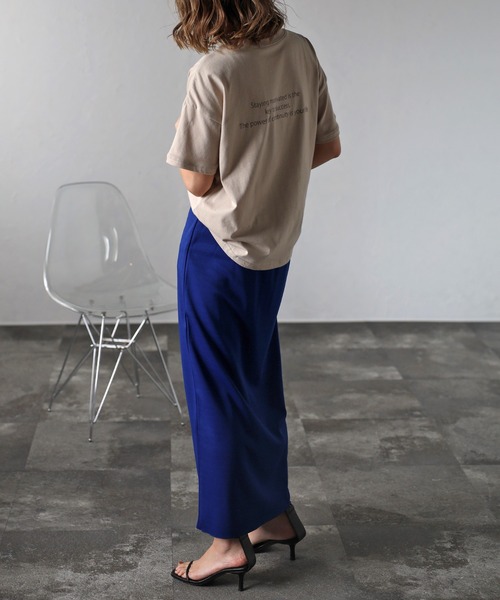 Bonjour Sagan（ボンジュールサガン）の「フロントシームスリットスカート（スカート・レディース・ブラック/ブルー・FREE）」の20枚目の写真