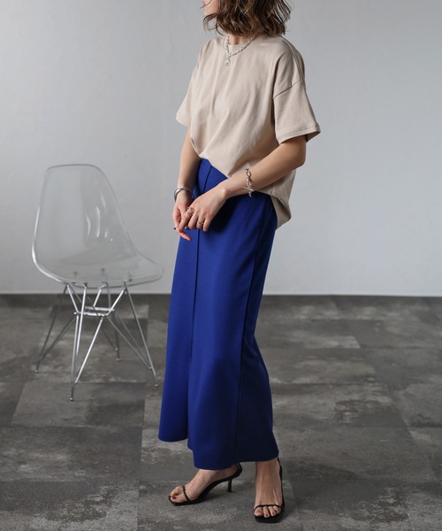 Bonjour Sagan（ボンジュールサガン）の「フロントシームスリットスカート（スカート・レディース・ブラック/ブルー・FREE）」の21枚目の写真