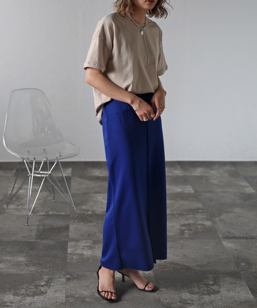 Bonjour Sagan（ボンジュールサガン）の「フロントシームスリットスカート（スカート・レディース・ブラック/ブルー・FREE）」の22枚目の写真