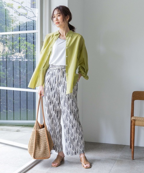 SEA シー 麻 パンツ 新品未使用 タグ付き 夏のニットデニムストレートパンツ(スマートニットジーンズ