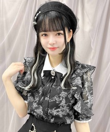 花柄シアーブラウス