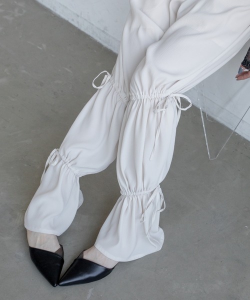 VACANCY（ヴァカンシー）の「シャーリングワイドパンツ（その他パンツ・レディース・ピンク/ブラック/アイボリー/グリーン・LARGE/MEDIUM）」の11枚目の写真