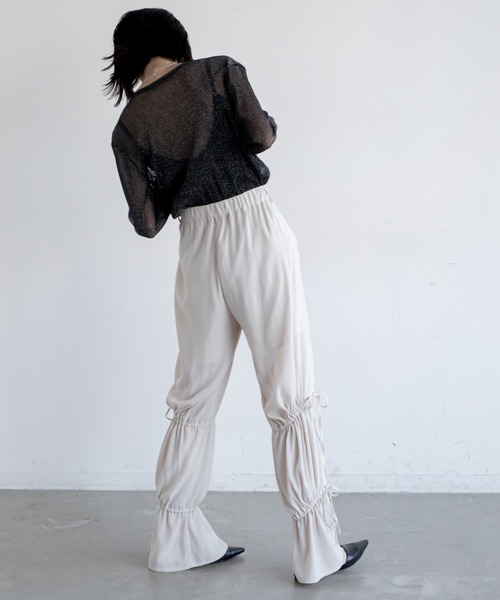 VACANCY（ヴァカンシー）の「シャーリングワイドパンツ（その他パンツ・レディース・ピンク/ブラック/アイボリー/グリーン・LARGE/MEDIUM）」の10枚目の写真