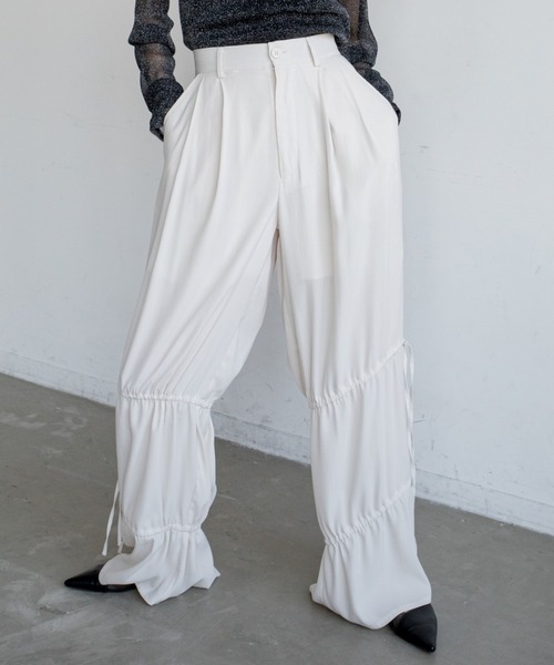 VACANCY（ヴァカンシー）の「シャーリングワイドパンツ（その他パンツ・レディース・ピンク/ブラック/アイボリー/グリーン・LARGE/MEDIUM）」の15枚目の写真