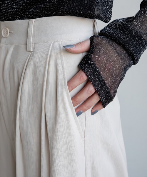 VACANCY（ヴァカンシー）の「シャーリングワイドパンツ（その他パンツ・レディース・ピンク/ブラック/アイボリー/グリーン・LARGE/MEDIUM）」の13枚目の写真