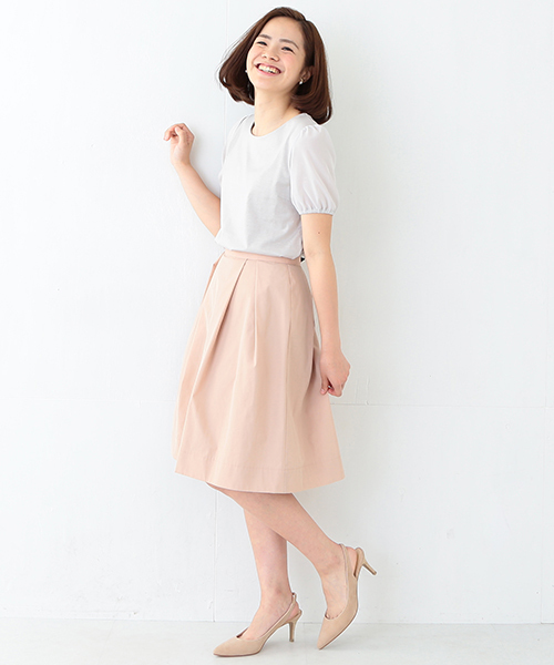 Demi-Luxe BEAMS（デミルクス ビームス）の「◎Demi-Luxe BEAMS / Wグログラン タフタ スカート（スカート・レディース・ベージュ/ネイビー・38/36）」の5枚目の写真