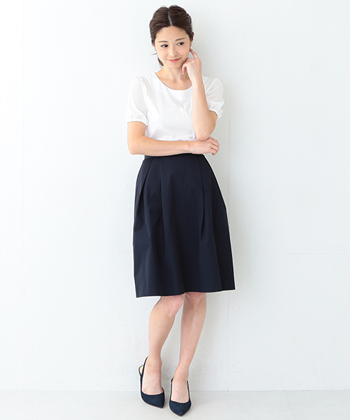 Demi-Luxe BEAMS（デミルクス ビームス）の「◎Demi-Luxe BEAMS / Wグログラン タフタ スカート（スカート・レディース・ベージュ/ネイビー・38/36）」の6枚目の写真