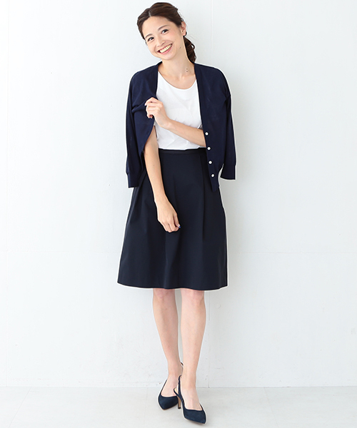 Demi-Luxe BEAMS（デミルクス ビームス）の「◎Demi-Luxe BEAMS / Wグログラン タフタ スカート（スカート・レディース・ベージュ/ネイビー・38/36）」の7枚目の写真