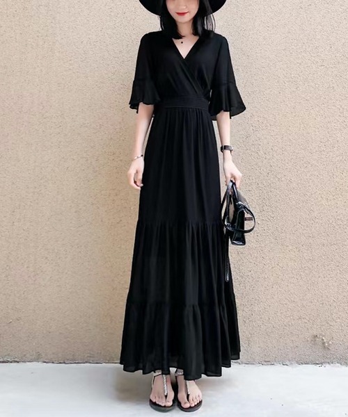 【美品】カシュクールロングワンピース／ドレス セール】urbanfemine./カシュクールロングワンピース U7038
