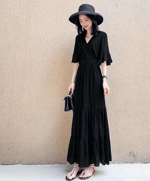 【美品】カシュクールロングワンピース／ドレス セール】urbanfemine./カシュクールロングワンピース U7038