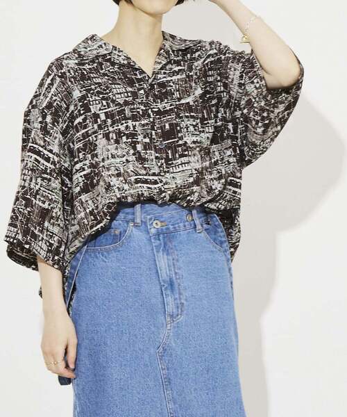 CONVERSE TOKYO(コンバーストウキョウ)の「LOOSE WHOLE PRINT SHIRT(シャツ/ブラウス・メンズ・サックスブルー/ブラック/ホワイト・MEDIUM/LARGE)」の15枚目の写真
