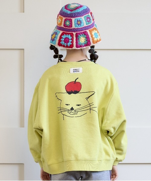 HOGAN RANCH WEAR（ホーガンランチウエア）の「カンガルーポッケトレーナー/前後プリント（80～130cm）（スウェット・キッズ・イエロー/オフホワイト/ブルー・100/80/95/120/90/130/110）」の3枚目の写真