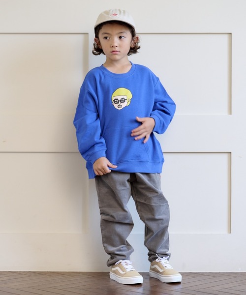 HOGAN RANCH WEAR（ホーガンランチウエア）の「カンガルーポッケトレーナー/前後プリント（80～130cm）（スウェット・キッズ・イエロー/オフホワイト/ブルー・100/80/95/120/90/130/110）」の21枚目の写真