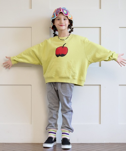 HOGAN RANCH WEAR（ホーガンランチウエア）の「カンガルーポッケトレーナー/前後プリント（80～130cm）（スウェット・キッズ・イエロー/オフホワイト/ブルー・100/80/95/120/90/130/110）」の13枚目の写真