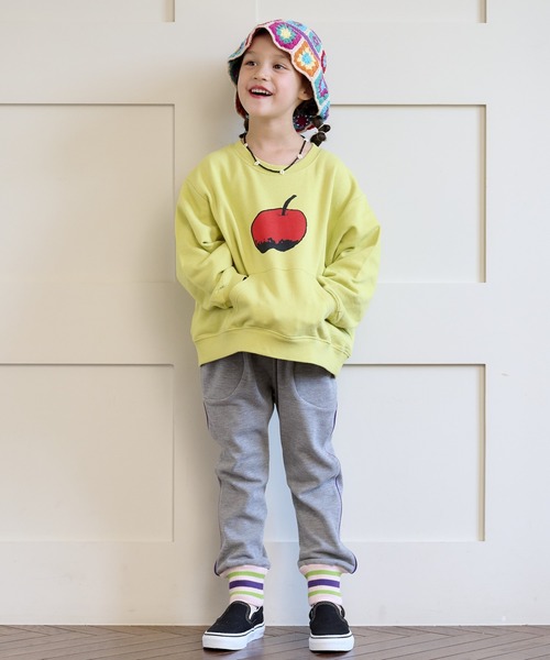 HOGAN RANCH WEAR（ホーガンランチウエア）の「カンガルーポッケトレーナー/前後プリント（80～130cm）（スウェット・キッズ・イエロー/オフホワイト/ブルー・100/80/95/120/90/130/110）」の12枚目の写真