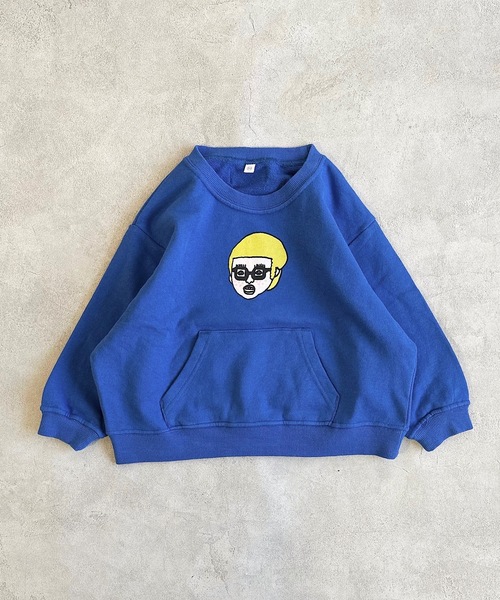 HOGAN RANCH WEAR（ホーガンランチウエア）の「カンガルーポッケトレーナー/前後プリント（80～130cm）（スウェット・キッズ・イエロー/オフホワイト/ブルー・100/80/95/120/90/130/110）」の16枚目の写真