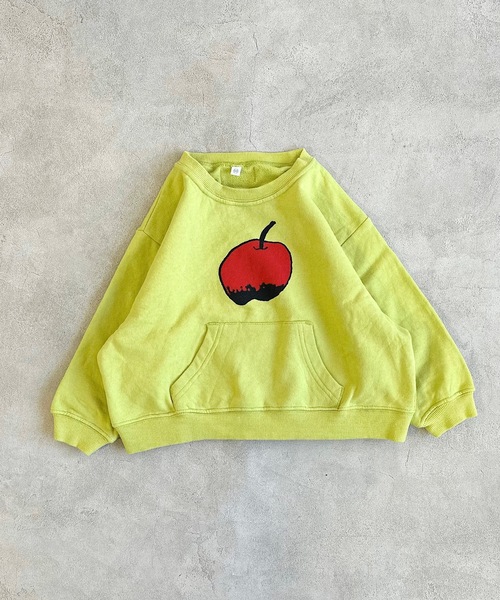 HOGAN RANCH WEAR（ホーガンランチウエア）の「カンガルーポッケトレーナー/前後プリント（80～130cm）（スウェット・キッズ・イエロー/オフホワイト/ブルー・100/80/95/120/90/130/110）」の4枚目の写真