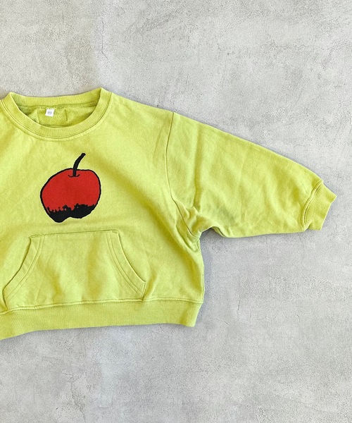 HOGAN RANCH WEAR（ホーガンランチウエア）の「カンガルーポッケトレーナー/前後プリント（80～130cm）（スウェット・キッズ・イエロー/オフホワイト/ブルー・100/80/95/120/90/130/110）」の6枚目の写真