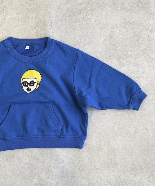 HOGAN RANCH WEAR（ホーガンランチウエア）の「カンガルーポッケトレーナー/前後プリント（80～130cm）（スウェット・キッズ・イエロー/オフホワイト/ブルー・100/80/95/120/90/130/110）」の18枚目の写真