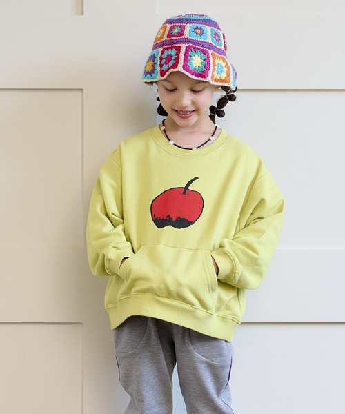 HOGAN RANCH WEAR（ホーガンランチウエア）の「カンガルーポッケトレーナー/前後プリント（80～130cm）（スウェット・キッズ・イエロー/オフホワイト/ブルー・100/80/95/120/90/130/110）」の10枚目の写真