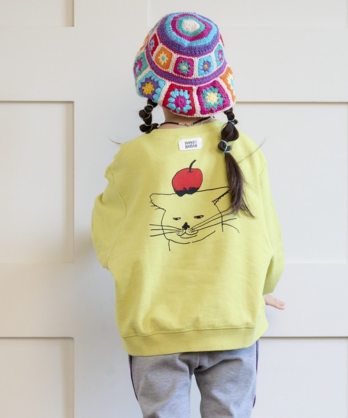 HOGAN RANCH WEAR（ホーガンランチウエア）の「カンガルーポッケトレーナー/前後プリント（80～130cm）（スウェット・キッズ・イエロー/オフホワイト/ブルー・100/80/95/120/90/130/110）」の11枚目の写真