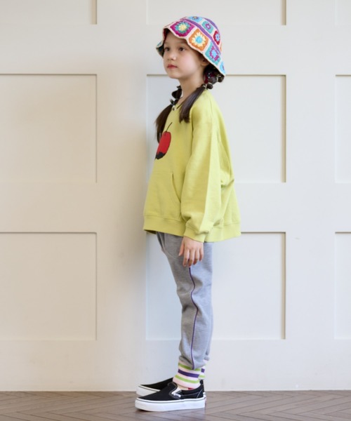 HOGAN RANCH WEAR（ホーガンランチウエア）の「カンガルーポッケトレーナー/前後プリント（80～130cm）（スウェット・キッズ・イエロー/オフホワイト/ブルー・100/80/95/120/90/130/110）」の14枚目の写真