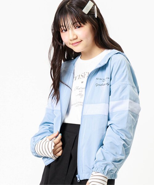 algy(アルジー)の「シアーラインシャカシャカパーカー(パーカー・キッズ・ブラック/アイボリー/サックスブルー・SMALL/X-SMALL/MEDIUM/XX-SMALL)」の3枚目の写真