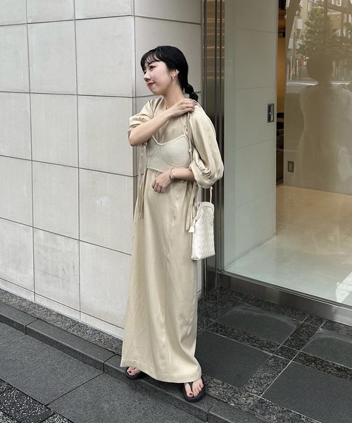 lawgy（ラウジー）の「denim like sleeve arrange op（ワンピース