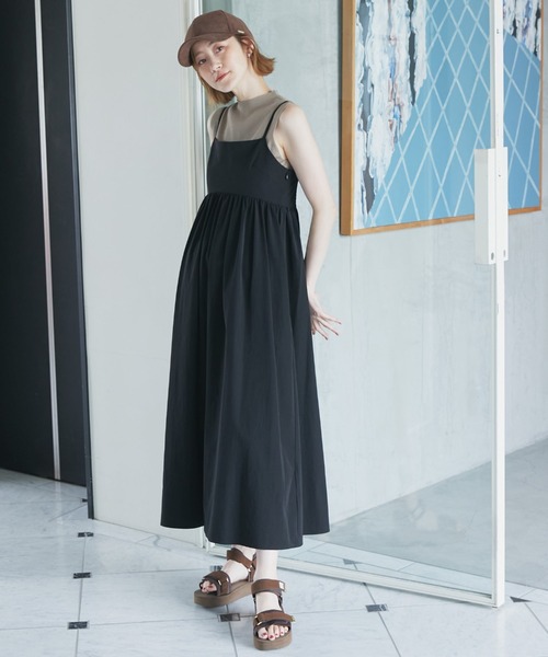 ⭐︎新品未使用　UNLIENS ナイロンギャザーワンピース　ショート　ブラック ⭐︎新品未使用 UNLIENS ナイロンギャザーワンピース ショート