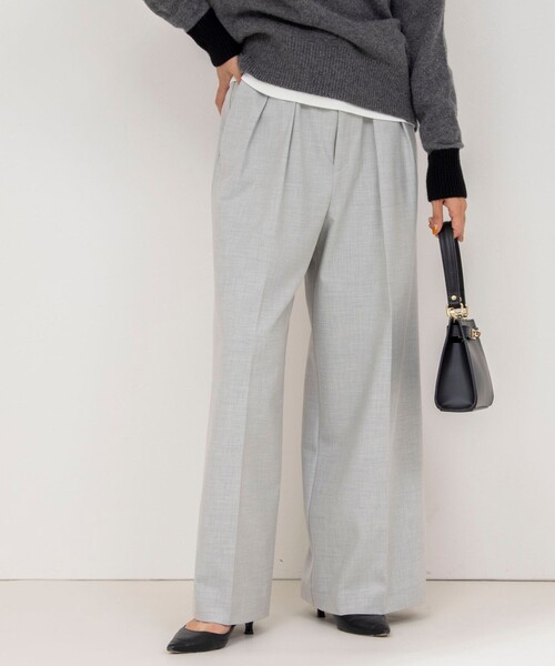 NOLLEY’S（ノーリーズ）の「◇【WEB限定】ウォッシャブルハイスペックギャバジン2タックワイドパンツ（その他パンツ・レディース・ブラック/グレー/ライトグレー・36/38/40）」の5枚目の写真