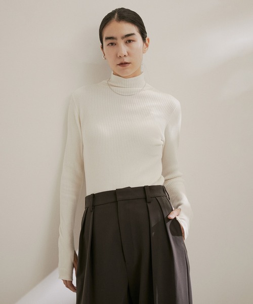 SALON adam et ropé クリーミーコットンリブタートルプルオーバー SALON adam et rope'｜リブタートルプルオーバー -CreamyCotton