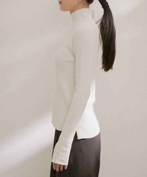 SALON adam et ropé クリーミーコットンリブタートルプルオーバー SALON adam et rope'｜リブタートルプルオーバー -CreamyCotton