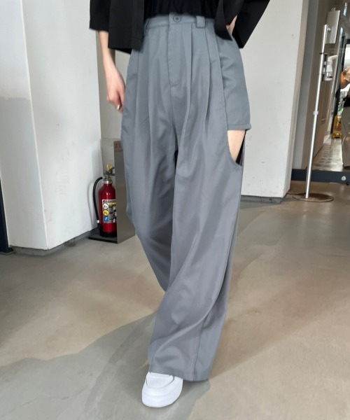 nemne store(ネンネストア)の「【低身長用サイズあり】サイドカッティングパンツ(その他パンツ・レディース・ブラック/グレー・MEDIUM/SMALL)」の10枚目の写真