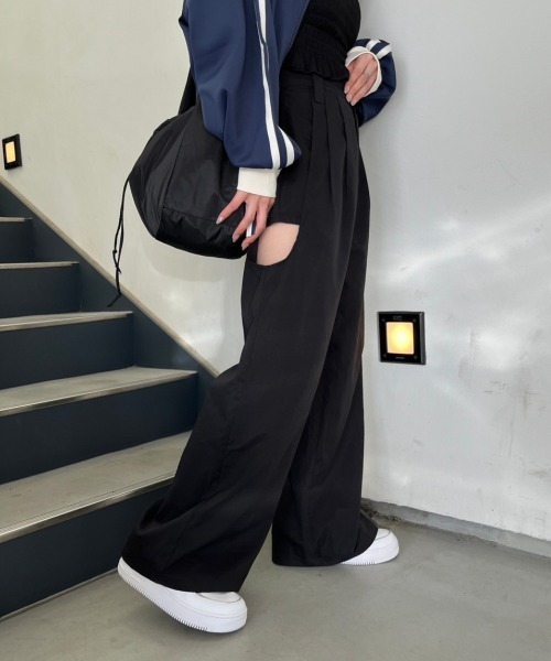 nemne store(ネンネストア)の「【低身長用サイズあり】サイドカッティングパンツ(その他パンツ・レディース・ブラック/グレー・MEDIUM/SMALL)」の18枚目の写真