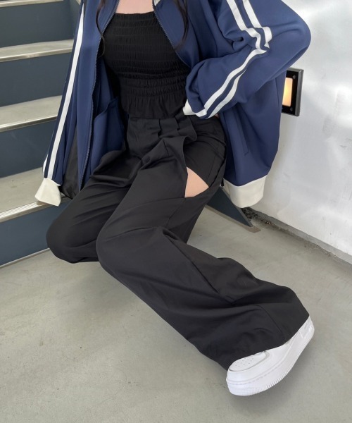 nemne store(ネンネストア)の「【低身長用サイズあり】サイドカッティングパンツ(その他パンツ・レディース・ブラック/グレー・MEDIUM/SMALL)」の17枚目の写真