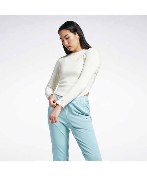 Reebok(リーボック)の「リブ ロングスリーブ トップス / CL ND RIB LONG SLEEVE TOPS(Tシャツ/カットソー・レディース・オフホワイト・LARGE/X-LARGE/SMALL/MEDIUM)」の2枚目の写真