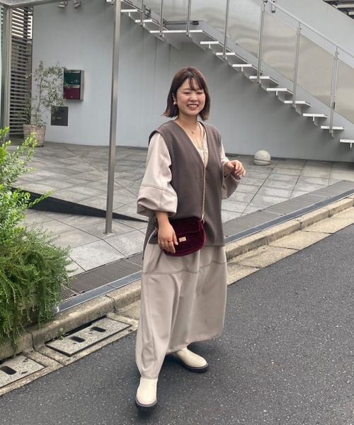 un dix cors（アンディコール）の「ドビー織裏毛ベスト（ベスト・レディース・モカ/ブラック/ベージュ・FREE）」の20枚目の写真