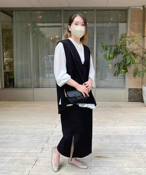 un dix cors（アンディコール）の「ドビー織裏毛ベスト（ベスト・レディース・モカ/ブラック/ベージュ・FREE）」の8枚目の写真