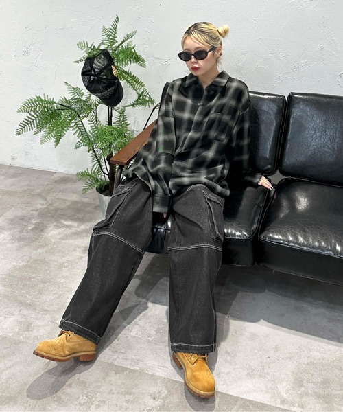 sedacle(セダクル)の「ダブルニーデニムカーゴパンツ(デニムパンツ・メンズ・ブラック/インディゴブルー・MEDIUM/LARGE)」の7枚目の写真