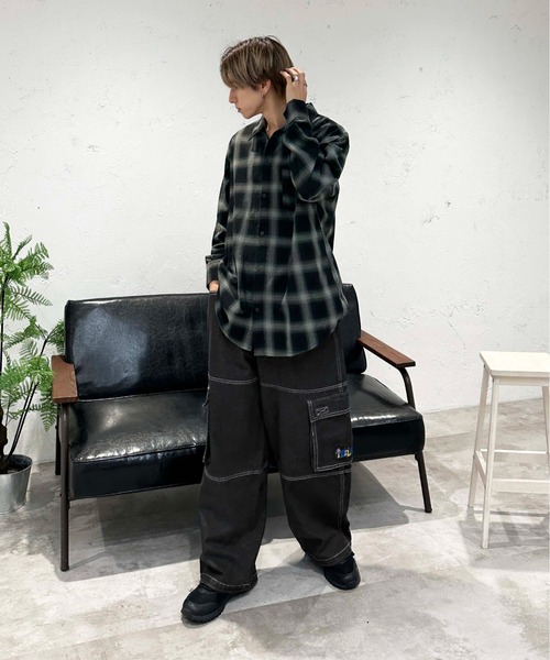 sedacle(セダクル)の「ダブルニーデニムカーゴパンツ(デニムパンツ・メンズ・ブラック/インディゴブルー・MEDIUM/LARGE)」の11枚目の写真