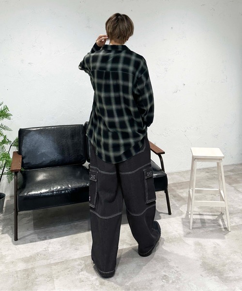 sedacle(セダクル)の「ダブルニーデニムカーゴパンツ(デニムパンツ・メンズ・ブラック/インディゴブルー・MEDIUM/LARGE)」の12枚目の写真