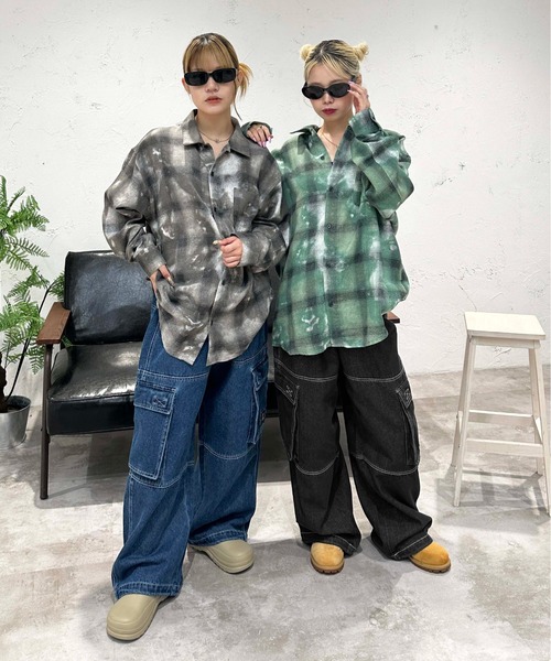 sedacle(セダクル)の「ダブルニーデニムカーゴパンツ(デニムパンツ・メンズ・ブラック/インディゴブルー・MEDIUM/LARGE)」の14枚目の写真