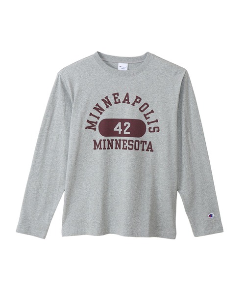 Champion(チャンピオン)の「【Champion/チャンピオン】メンズ ベーシック ロングスリーブTシャツ(Tシャツ/カットソー・メンズ・ネイビー/グリーン系その他/グレー系その他2/ベージュ系その他3/ブラック系その他/ホワイト×レッド/ホワイト×ブルー/グレー系その他7・X-LARGE/MEDIUM/LARGE/SMALL)」の5枚目の写真