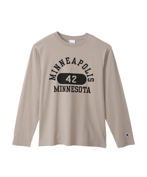 Champion(チャンピオン)の「【Champion/チャンピオン】メンズ ベーシック ロングスリーブTシャツ(Tシャツ/カットソー・メンズ・ネイビー/グリーン系その他/グレー系その他2/ベージュ系その他3/ブラック系その他/ホワイト×レッド/ホワイト×ブルー/グレー系その他7・X-LARGE/MEDIUM/LARGE/SMALL)」の7枚目の写真